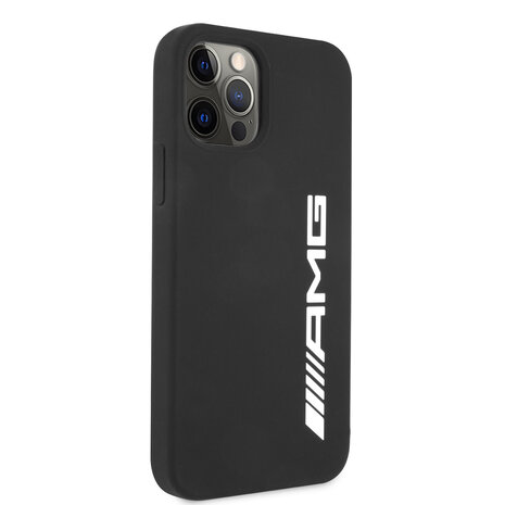AMG AMG iPhone 12 Pro Max Back-Cover hul - Silicone - Big White Logo - Schwarz