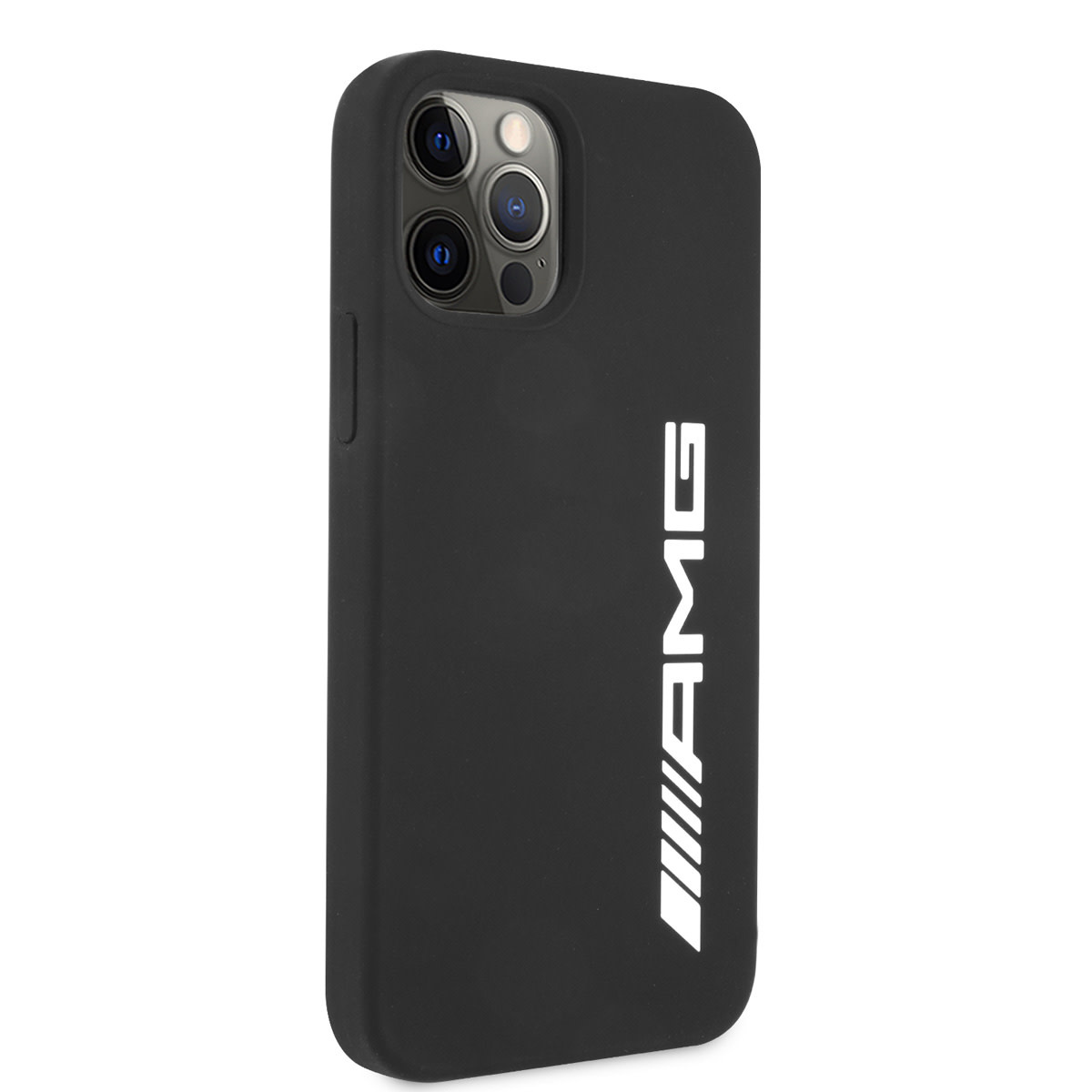 AMG AMG iPhone 12 Pro Max Backcover hoesje - Silicone - Big White Logo - Zwart, foto 4 van 6