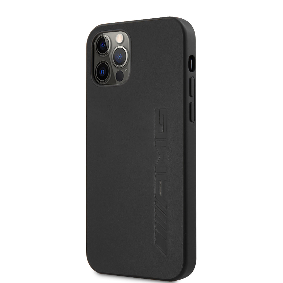 AMG AMG iPhone 12 - 12 Pro Backcover hoesje - Leather - Hot Stamp - Zwart, foto 2 van 6