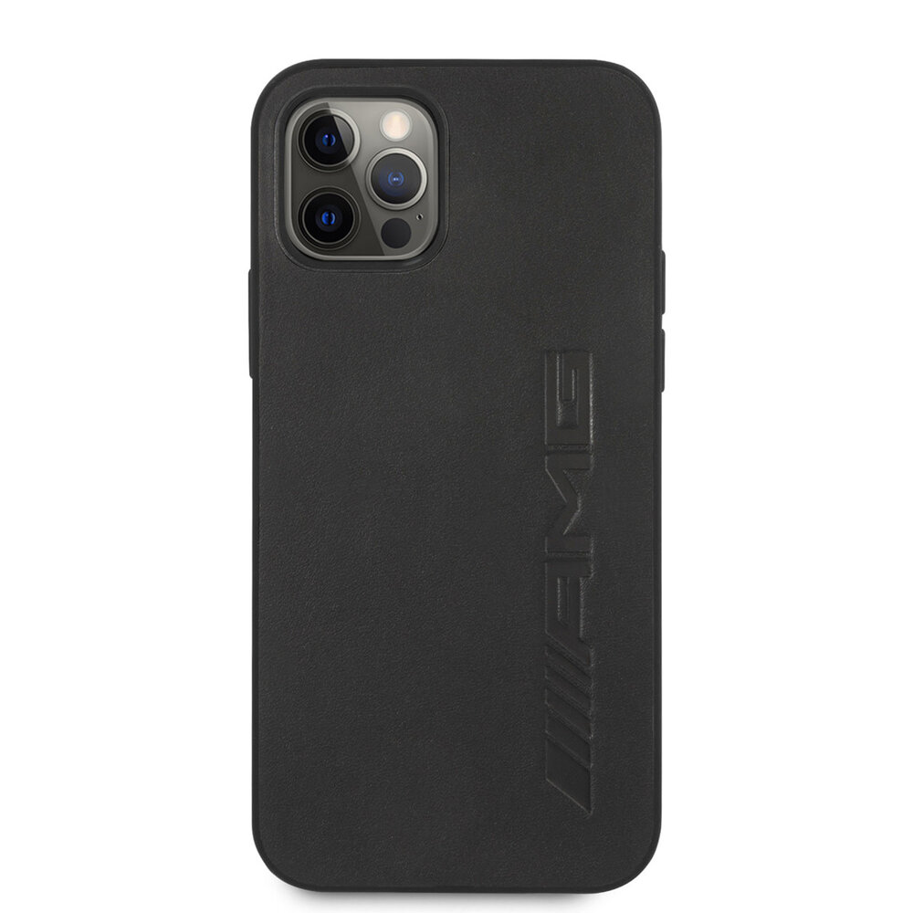 AMG AMG iPhone 12 - 12 Pro Backcover hoesje - Leather - Hot Stamp - Zwart AMG AMG iPhone 12 - 12 Pro Backcover hoesje - Leather - Hot Stamp - Zwart