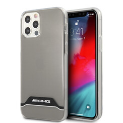 AMG iPhone 12 - 12 Pro Backcover hoesje - Electroplated - Horizontal Stripe - Transparant