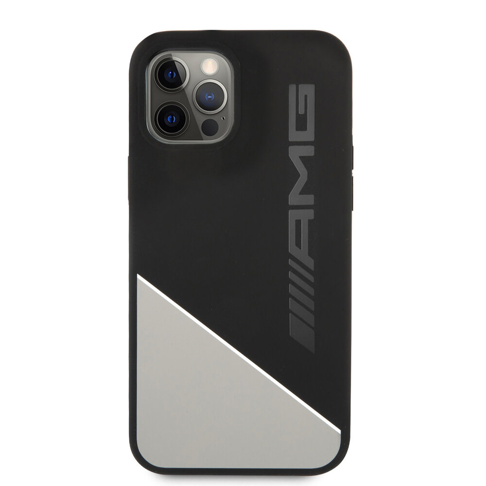 AMG AMG iPhone 12 - 12 Pro Back cover case - Silicone - Two Tones White Line - Grey