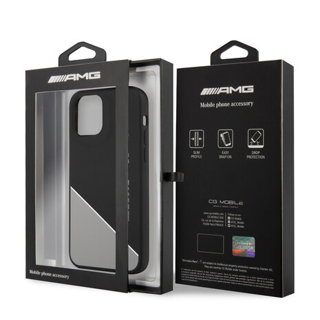 AMG AMG iPhone 12 - 12 Pro Back cover case - Silicone - Two Tones White Line - Grey