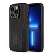 AMG AMG iPhone 14 Pro Back cover coque - Carbon Effect - Leather & Red Stitching - Noir AMG AMG iPhone 14 Pro Back cover coque - Carbon Effect - Leather & Red Stitching - Noir