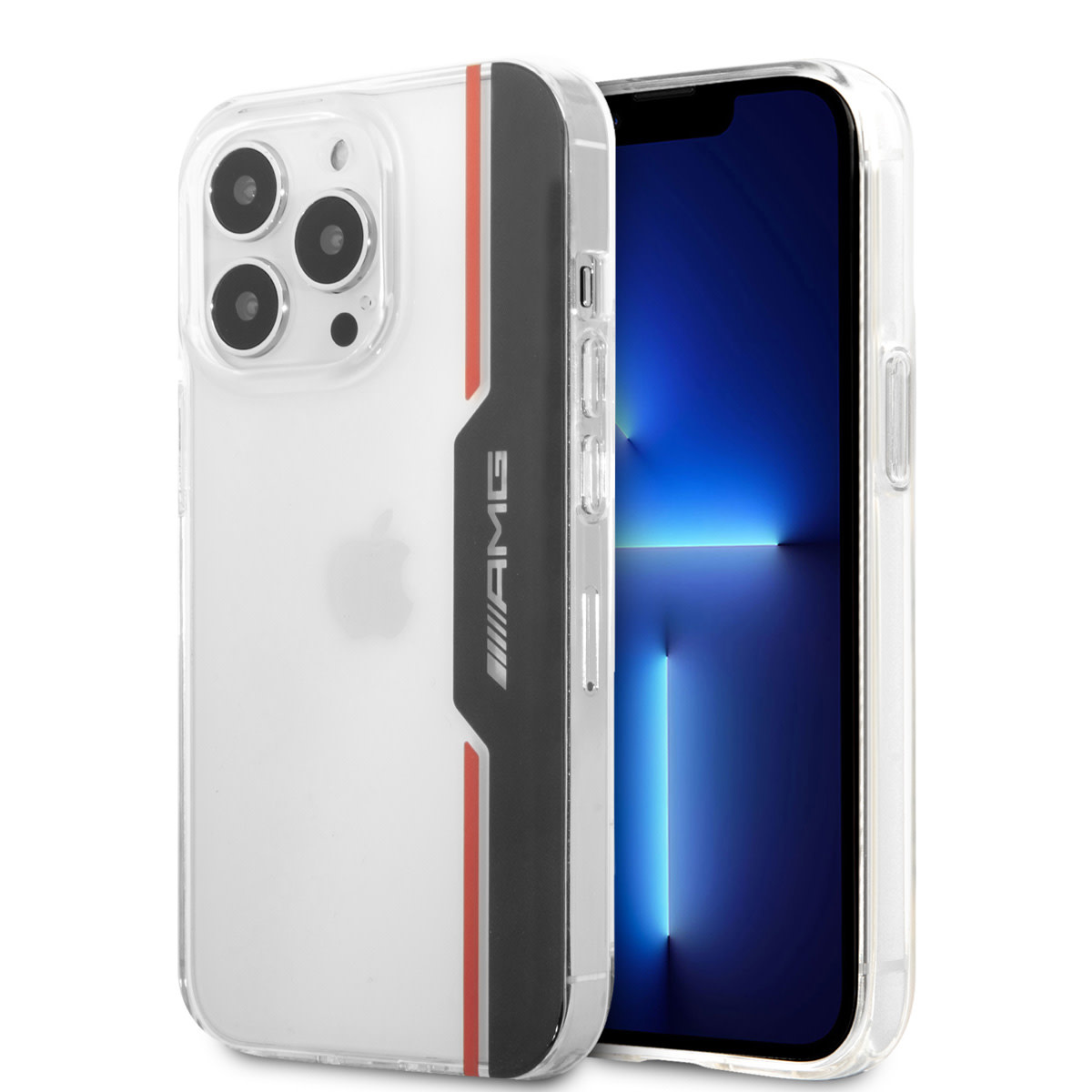 AMG AMG iPhone 13 Pro Backcover hoesje - Electroplated Black & Red - Transparant