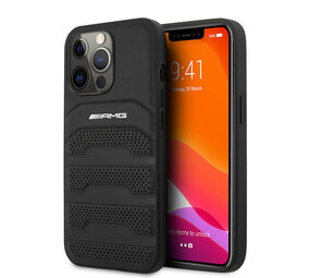 AMG AMG iPhone 13 Pro Backcover hoesje - Debossed Lines - White Logo - Zwart AMG AMG iPhone 13 Pro Backcover hoesje - Debossed Lines - White Logo - Zwart