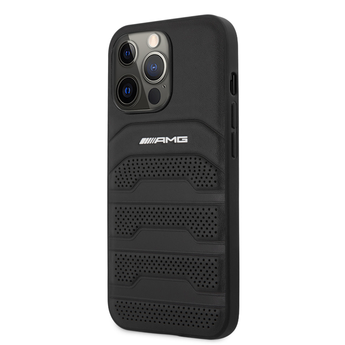 AMG AMG iPhone 13 Pro Backcover hoesje - Debossed Lines - White Logo - Zwart, foto 2 van 6