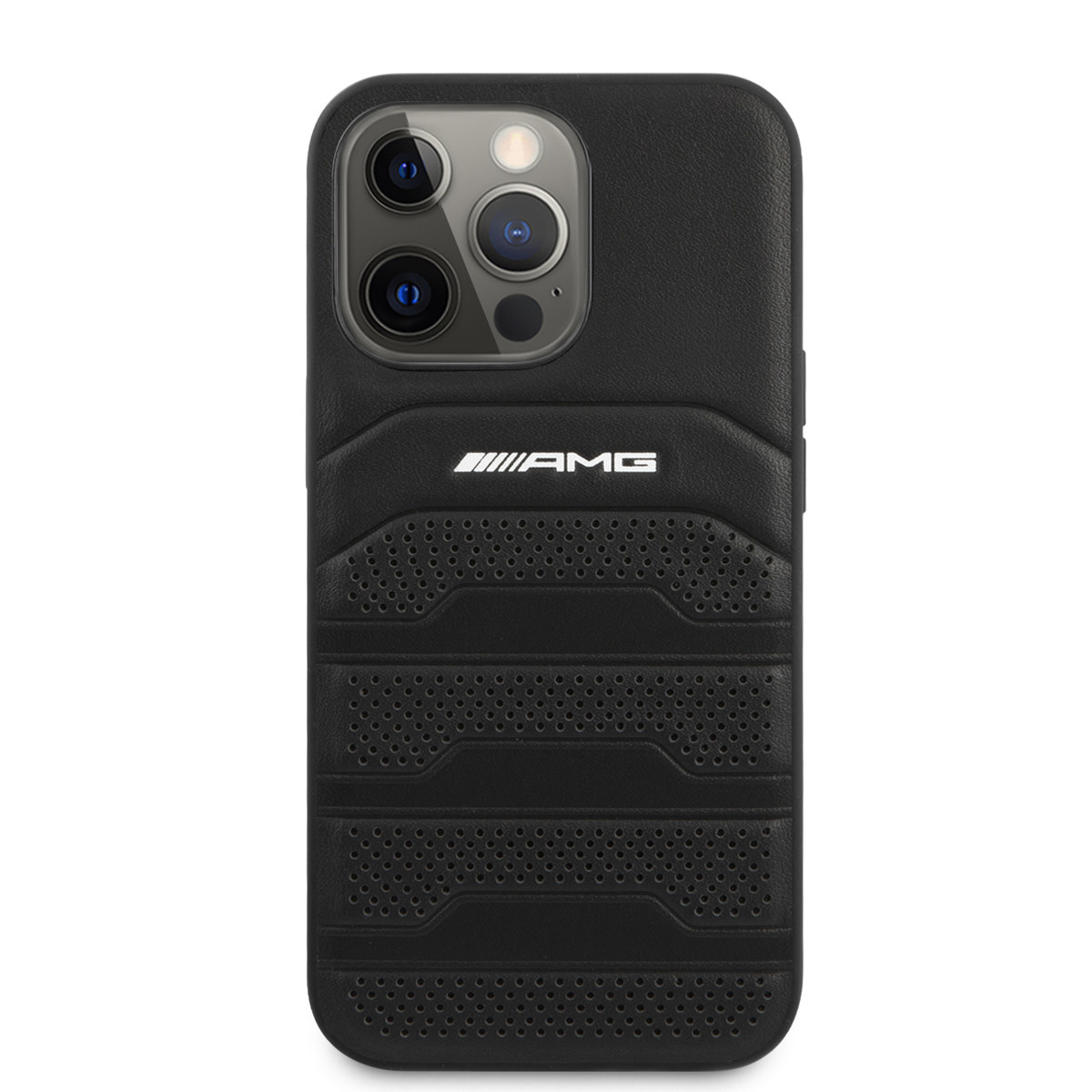 AMG AMG iPhone 13 Pro Backcover hoesje - Debossed Lines - White Logo - Zwart, foto 3 van 6