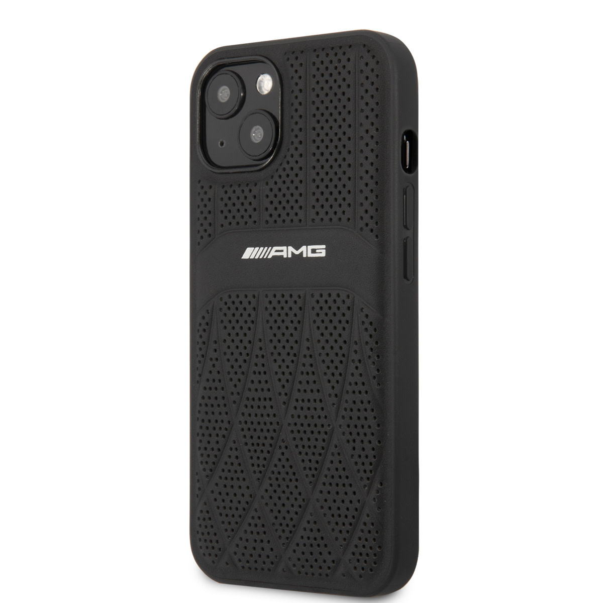 AMG AMG iPhone 13 & 14 Backcover hoesje - Leather with Curved Lines - Zwart, foto 2 van 6