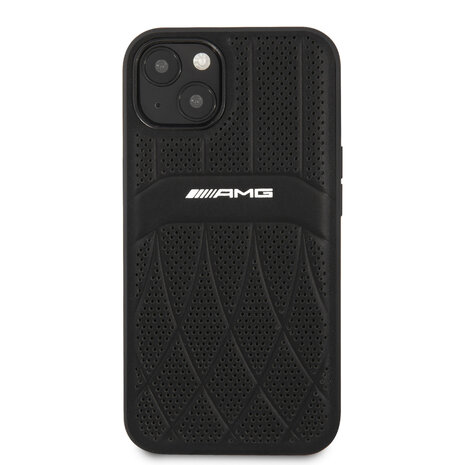 AMG AMG iPhone 13 & 14 Back cover coque - Leather with Curved Lines - Noir AMG AMG iPhone 13 & 14 Back cover coque - Leather with Curved Lines - Noir