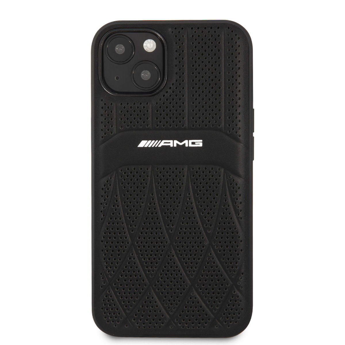AMG AMG iPhone 13 & 14 Backcover hoesje - Leather with Curved Lines - Zwart, foto 3 van 6