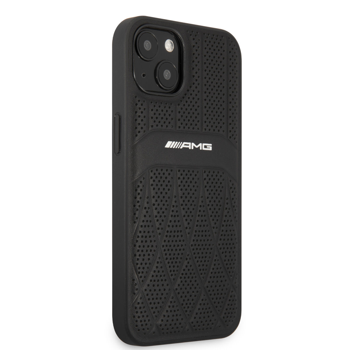 AMG AMG iPhone 13 & 14 Backcover hoesje - Leather with Curved Lines - Zwart, foto 4 van 6