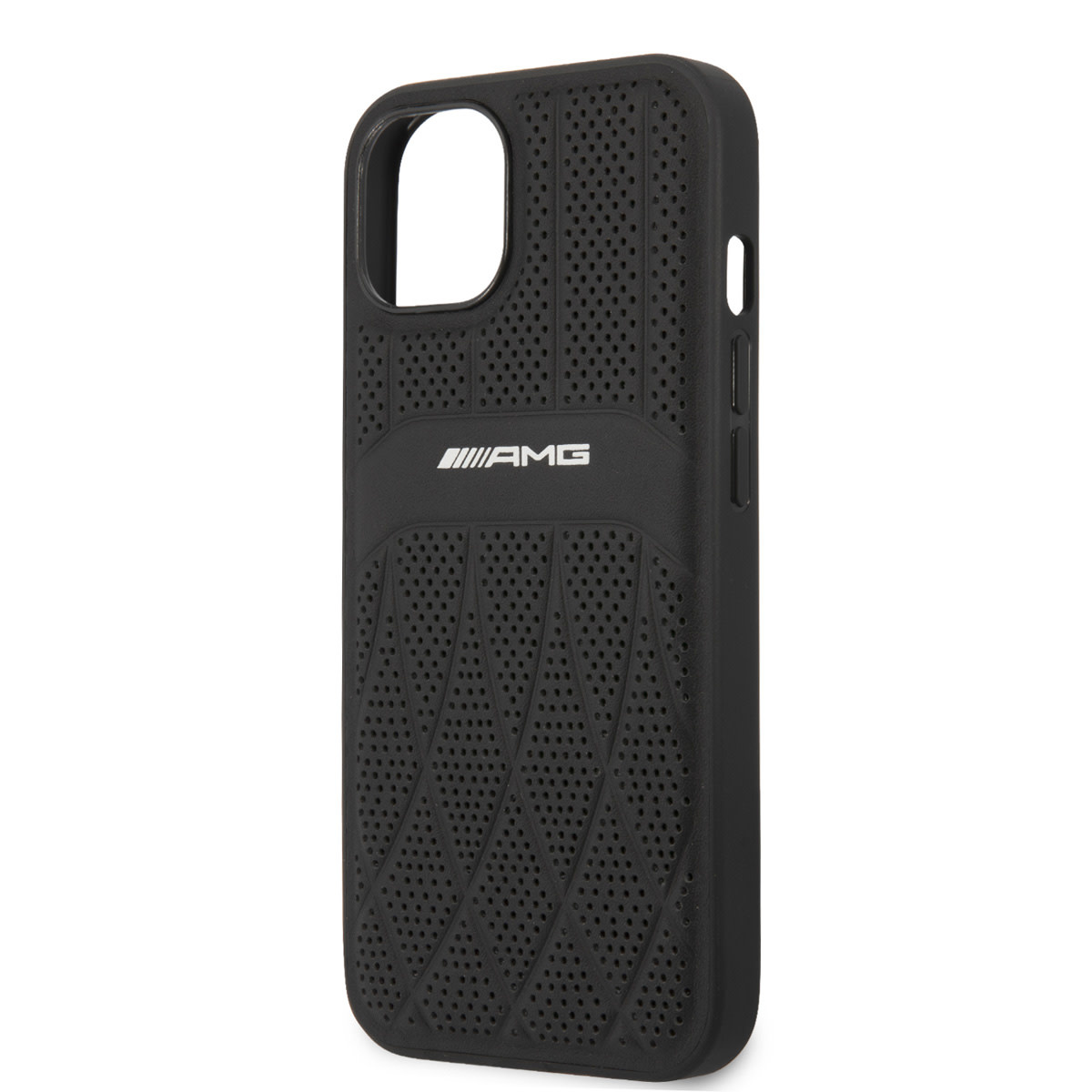 AMG AMG iPhone 13 & 14 Backcover hoesje - Leather with Curved Lines - Zwart, foto 5 van 6