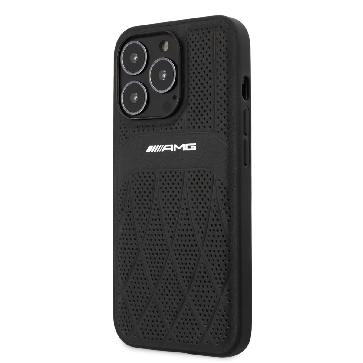 AMG AMG iPhone 13 Pro Backcover hoesje - Leather with Curved Lines - Zwart, foto 2 van 6