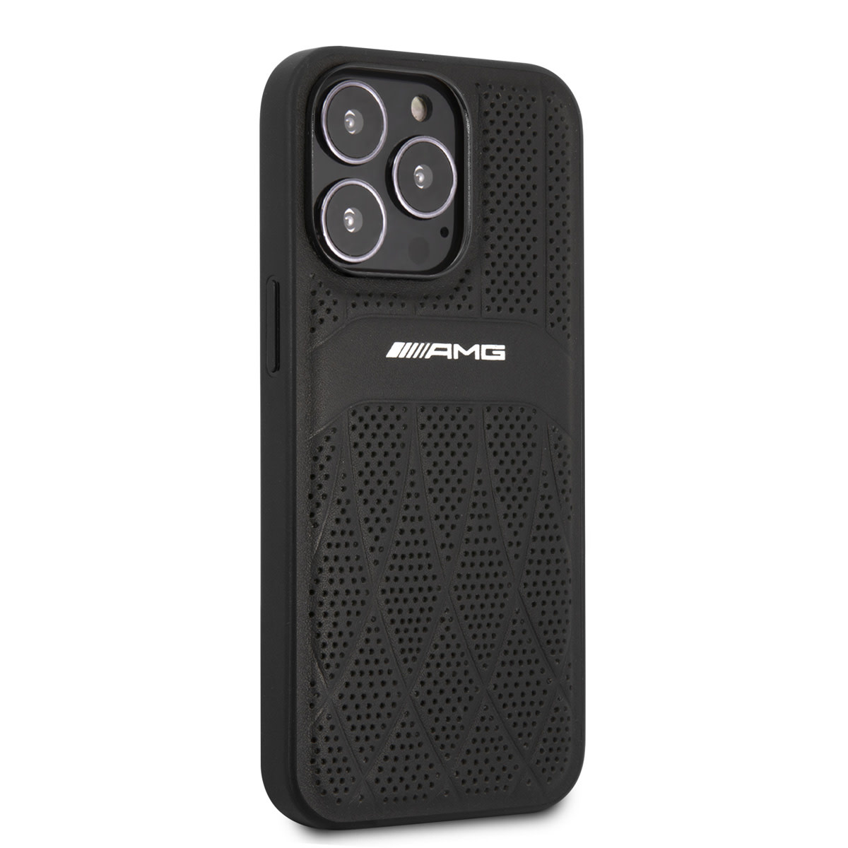 AMG AMG iPhone 13 Pro Backcover hoesje - Leather with Curved Lines - Zwart, foto 4 van 6
