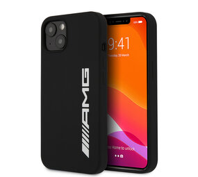 AMG AMG iPhone 13 & 14 Backcover hoesje - Silicone - Big White Logo - Zwart