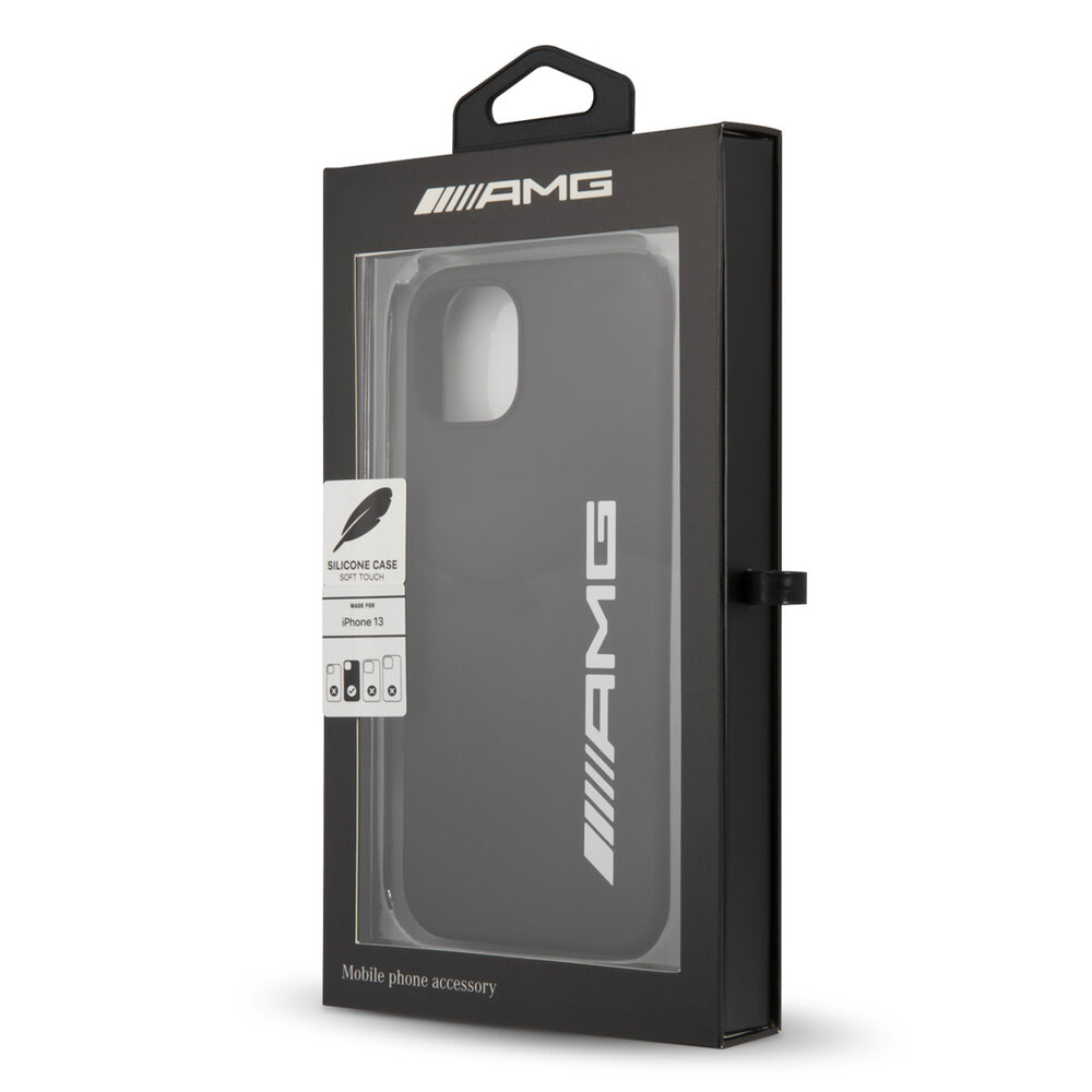 AMG AMG iPhone 13 & 14 Backcover hoesje - Silicone - Big White Logo - Zwart