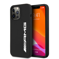 AMG iPhone 13 Pro Backcover hoesje - Silicone - Big White Logo - Zwart