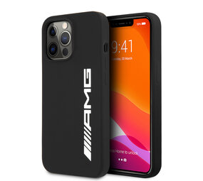 AMG AMG iPhone 13 Pro Backcover hoesje - Silicone - Big White Logo - Zwart