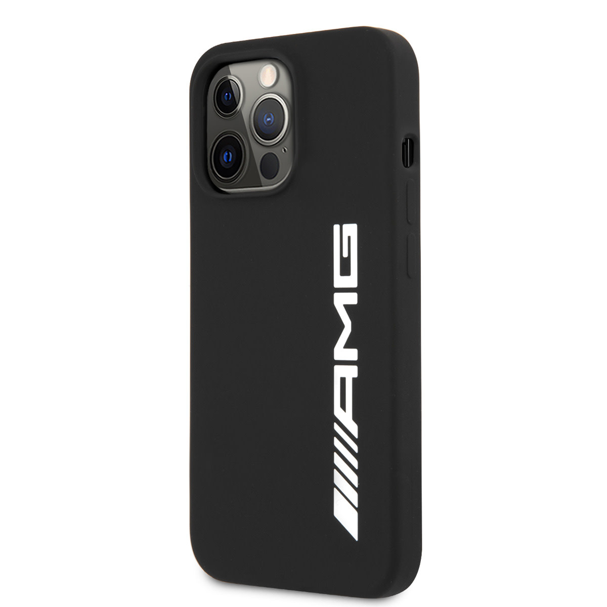 AMG AMG iPhone 13 Pro Backcover hoesje - Silicone - Big White Logo - Zwart, foto 2 van 6