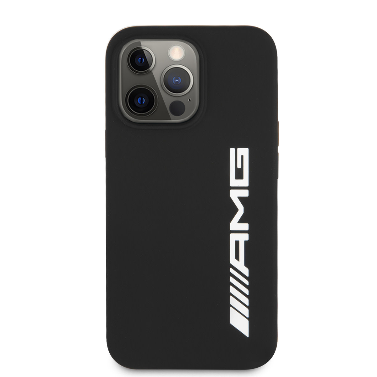 AMG AMG iPhone 13 Pro Backcover hoesje - Silicone - Big White Logo - Zwart, foto 3 van 6