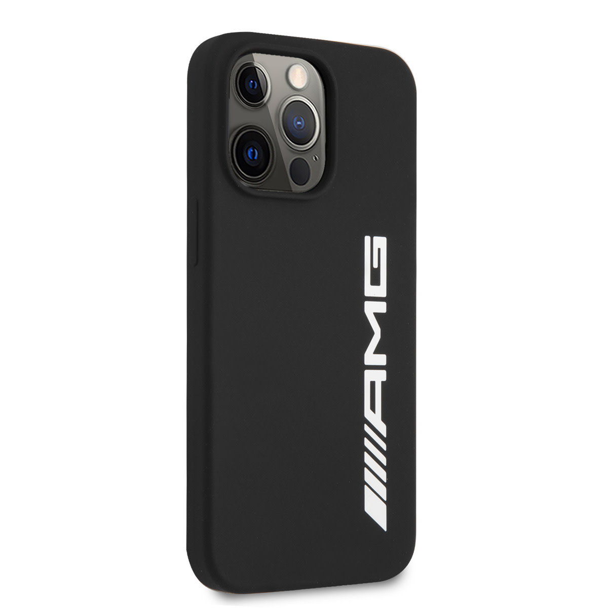AMG AMG iPhone 13 Pro Backcover hoesje - Silicone - Big White Logo - Zwart, foto 4 van 6