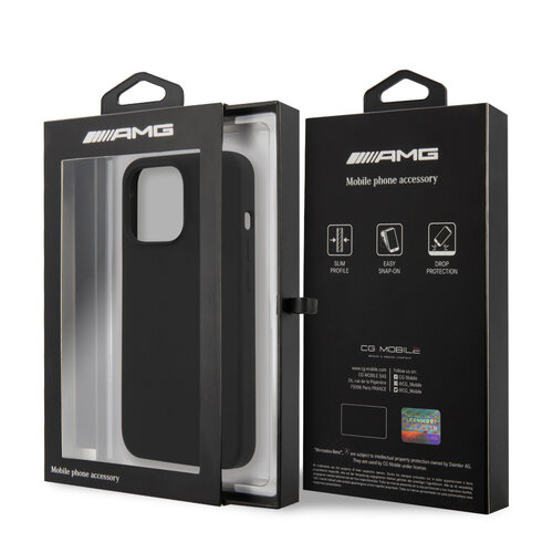 AMG AMG iPhone 13 Pro Backcover hoesje - Silicone - Big White Logo - Zwart