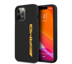 AMG AMG iPhone 13 Pro Back-Cover hul - Silicone - Big Yellow Logo - Schwarz