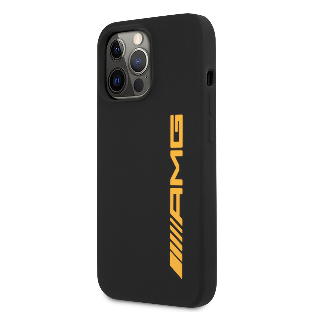 AMG AMG iPhone 13 Pro Backcover hoesje - Silicone - Big Yellow Logo - Zwart, foto 2 van 6