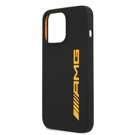 AMG AMG iPhone 13 Pro Back-Cover hul - Silicone - Big Yellow Logo - Schwarz