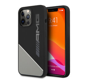 AMG AMG iPhone 13 Pro Backcover hoesje - Silicone - Two Tones White Line - Grijs