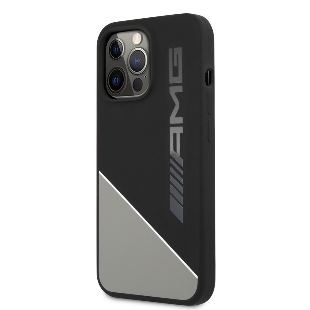 AMG AMG iPhone 13 Pro Back-Cover hul - Silicone - Two Tones White Line - Grau