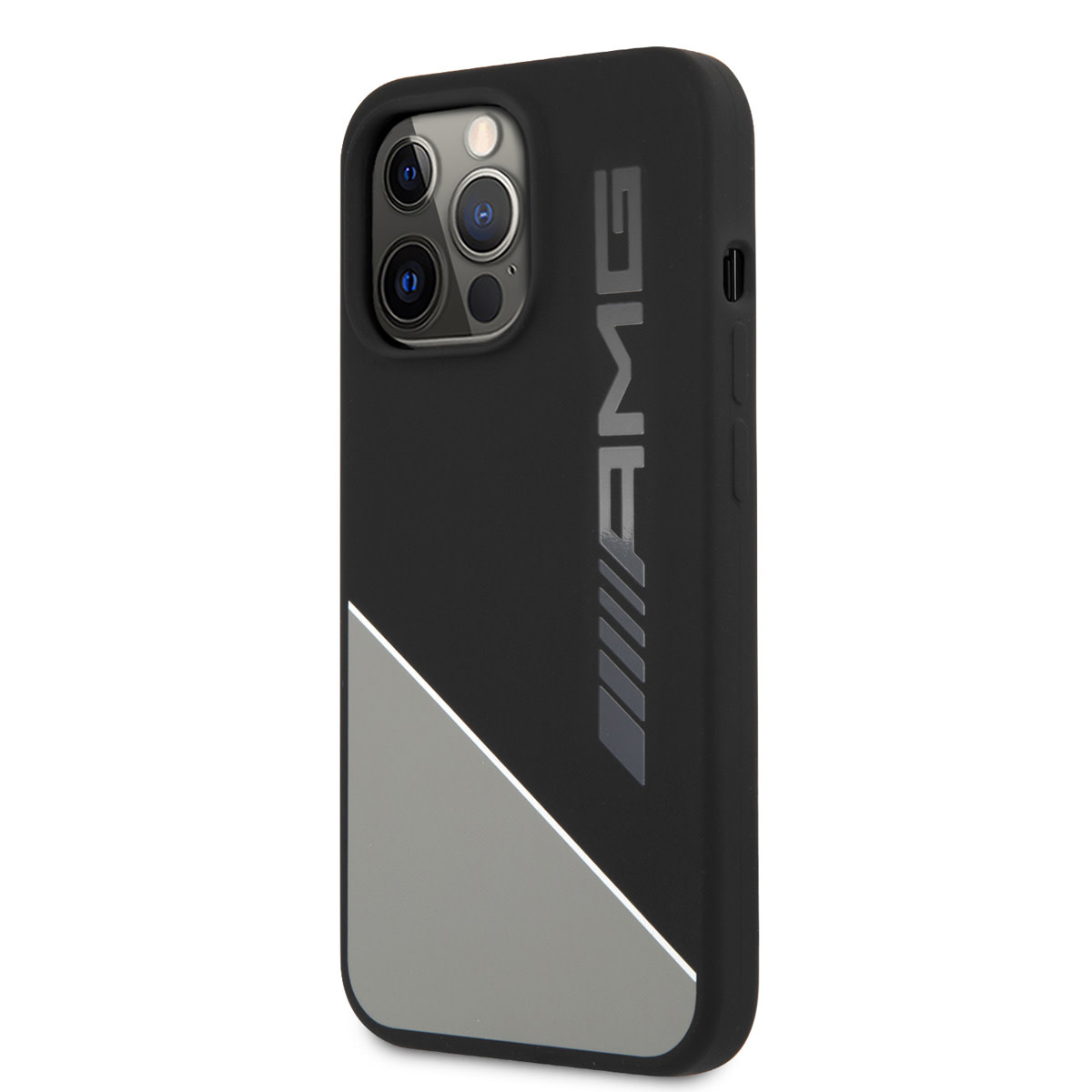 AMG AMG iPhone 13 Pro Backcover hoesje - Silicone - Two Tones White Line - Grijs, foto 2 van 6