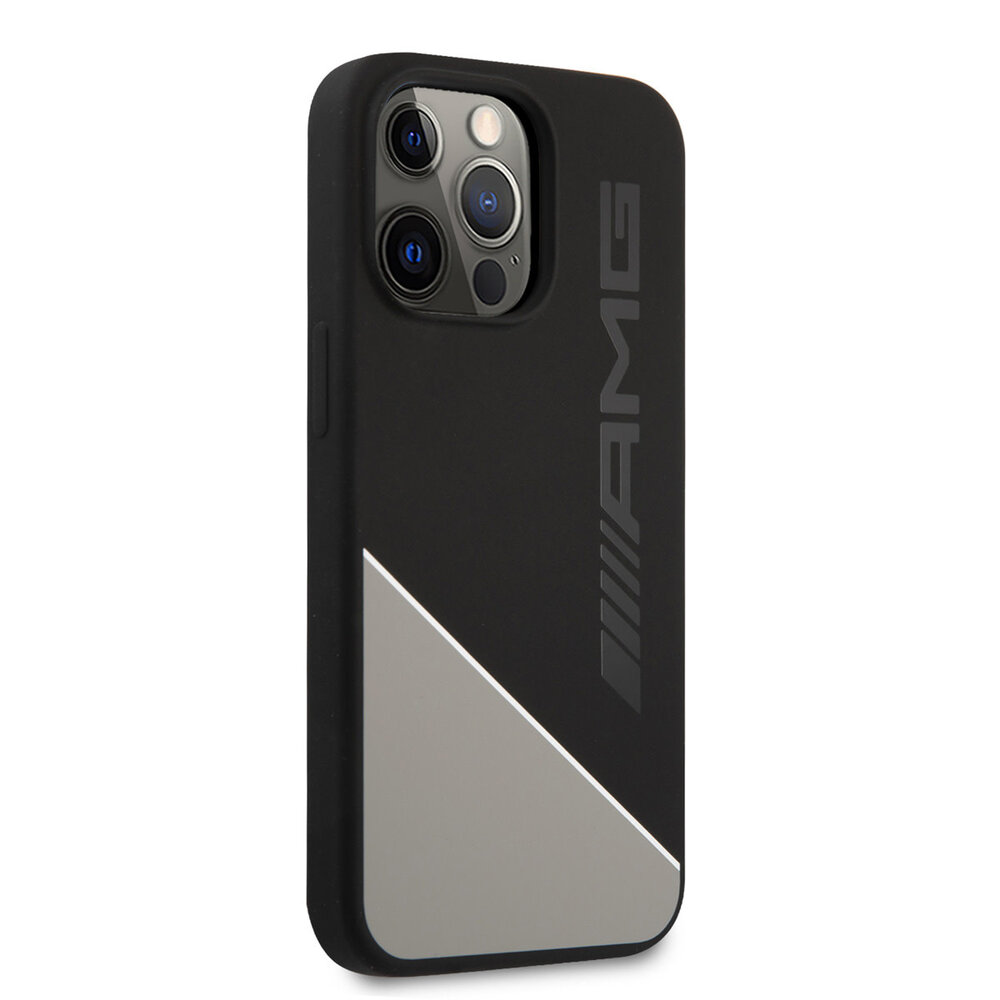 AMG AMG iPhone 13 Pro Back cover case - Silicone - Two Tones White Line - Grey
