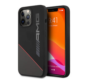AMG AMG iPhone 13 Pro Back-Cover hul - Silicone - Two Tones Red Line - Schwarz