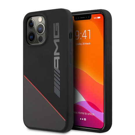 AMG AMG iPhone 13 Pro Back cover coque - Silicone - Two Tones Red Line - Noir