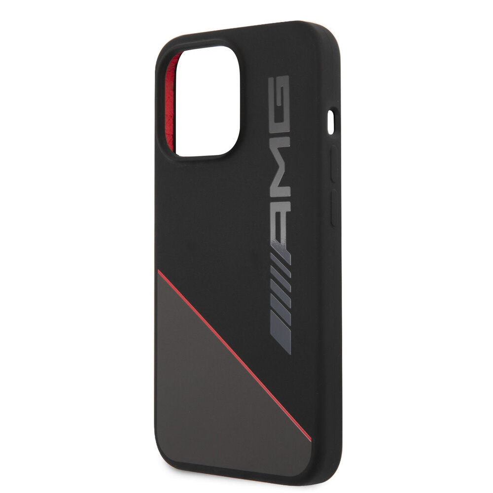AMG AMG iPhone 13 Pro Back-Cover hul - Silicone - Two Tones Red Line - Schwarz