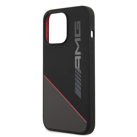 AMG AMG iPhone 13 Pro Backcover hoesje - Silicone - Two Tones Red Line - Zwart