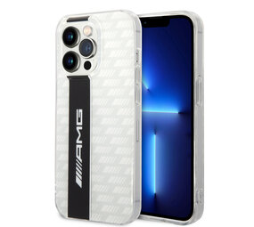 AMG AMG iPhone 14 Pro Back-Cover hul - Double Layer - Carbon Pattern - Weiß AMG AMG iPhone 14 Pro Back-Cover hul - Double Layer - Carbon Pattern - Weiß