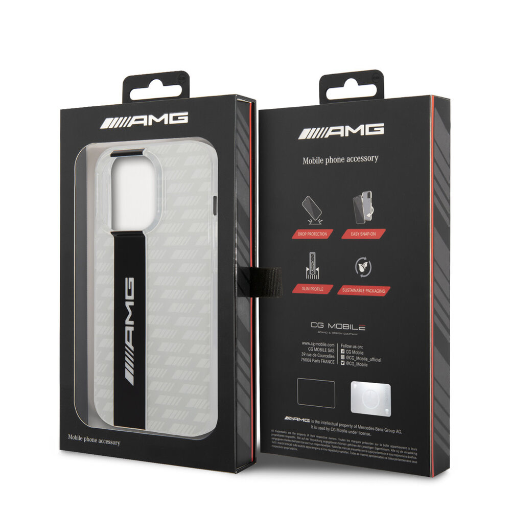 AMG AMG iPhone 14 Pro Backcover hoesje - Double Layer - Carbon Pattern - Wit AMG AMG iPhone 14 Pro Backcover hoesje - Double Layer - Carbon Pattern - Wit
