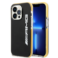 AMG iPhone 14 Pro Backcover hoesje - Yellow Frame - Zwart