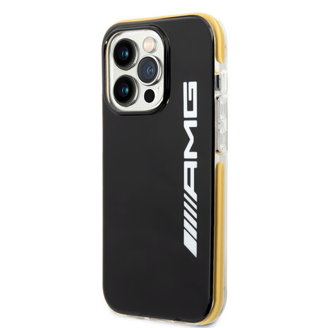AMG AMG iPhone 14 Pro Back cover coque - Yellow Frame - Noir AMG AMG iPhone 14 Pro Back cover coque - Yellow Frame - Noir
