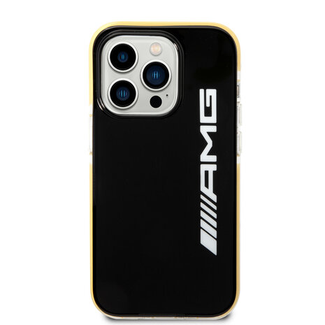 AMG AMG iPhone 14 Pro Back cover coque - Yellow Frame - Noir AMG AMG iPhone 14 Pro Back cover coque - Yellow Frame - Noir