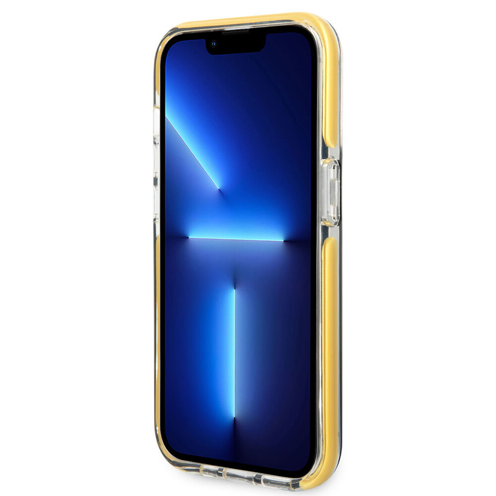 AMG AMG iPhone 14 Pro Back cover coque - Yellow Frame - Noir AMG AMG iPhone 14 Pro Back cover coque - Yellow Frame - Noir