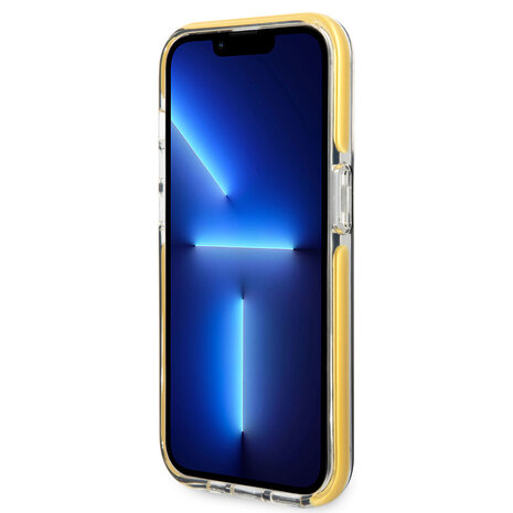 AMG AMG iPhone 14 Pro Back cover coque - Yellow Frame - Noir AMG AMG iPhone 14 Pro Back cover coque - Yellow Frame - Noir