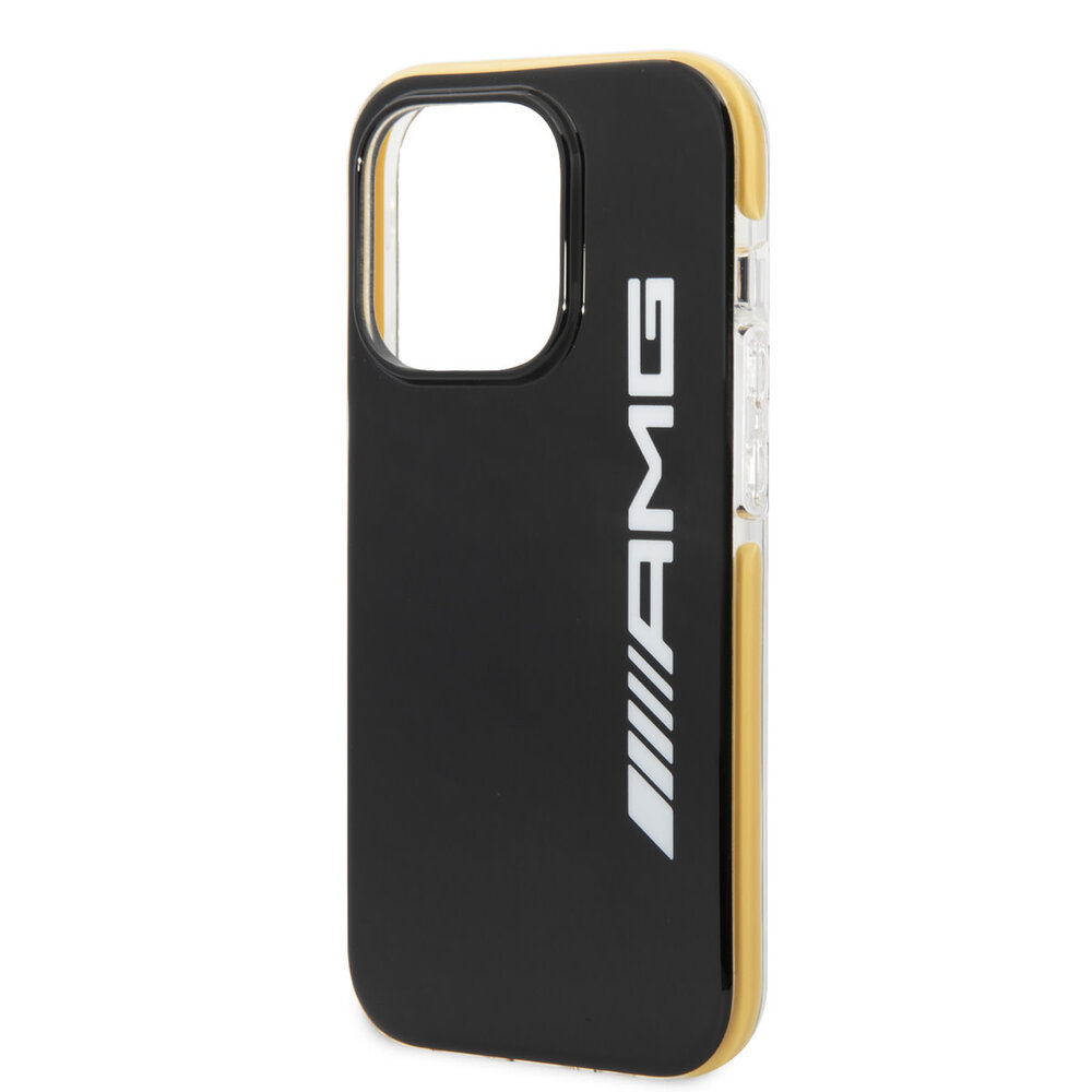 AMG AMG iPhone 14 Pro Back cover coque - Yellow Frame - Noir AMG AMG iPhone 14 Pro Back cover coque - Yellow Frame - Noir