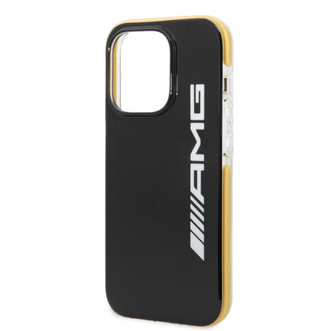 AMG AMG iPhone 14 Pro Back cover coque - Yellow Frame - Noir AMG AMG iPhone 14 Pro Back cover coque - Yellow Frame - Noir
