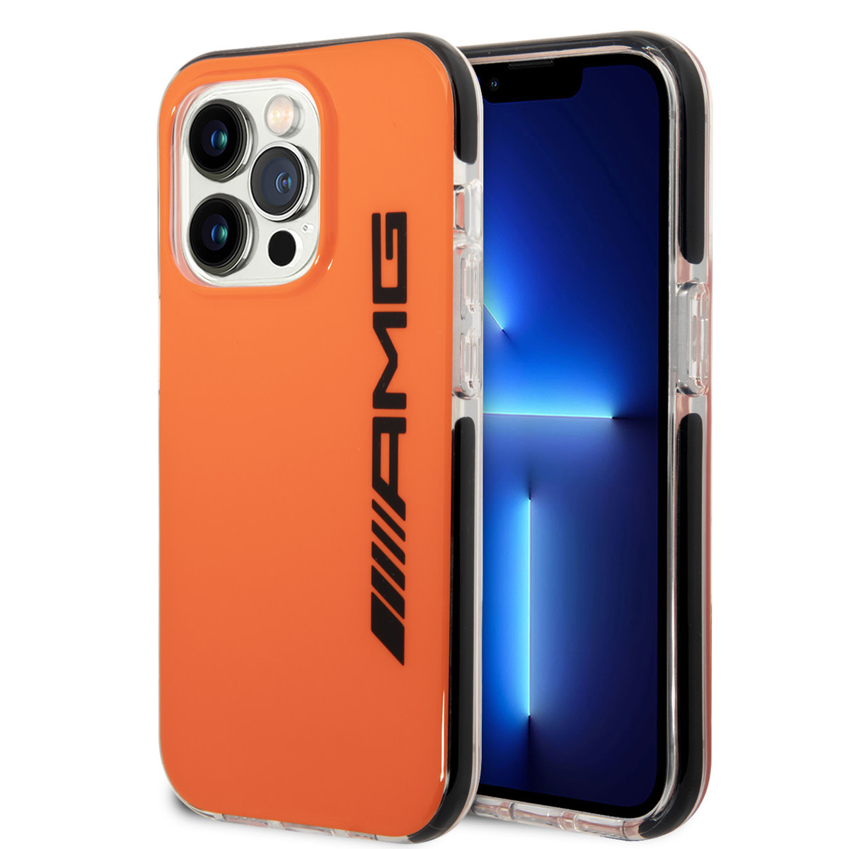 AMG AMG iPhone 14 Pro Backcover hoesje - Black Frame - Oranje
