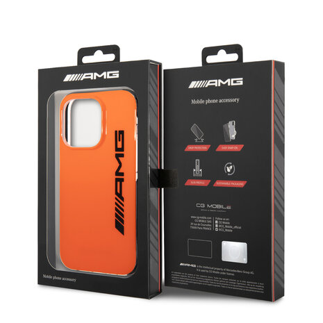 AMG AMG iPhone 14 Pro Back cover case - Black Frame - Orange AMG AMG iPhone 14 Pro Back cover case - Black Frame - Orange