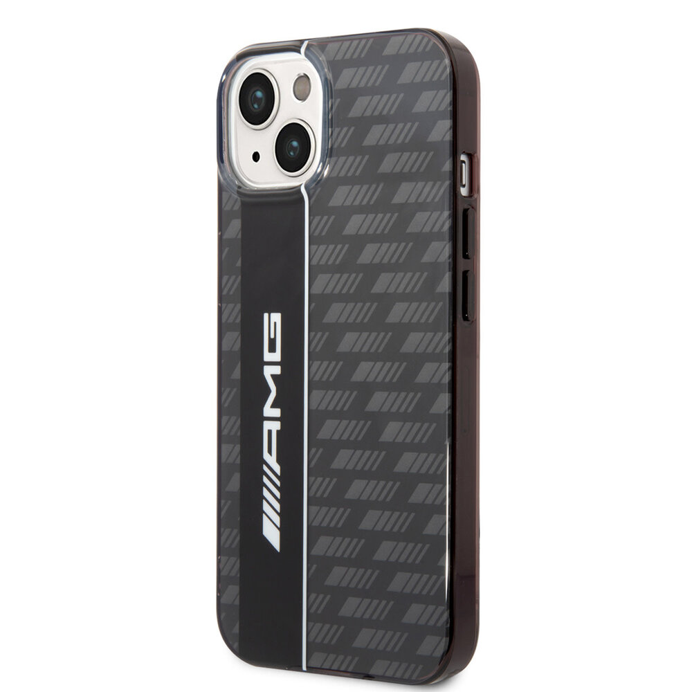 AMG AMG iPhone 14 & 13 Backcover hoesje - Double Layer - Carbon Pattern - Grijs AMG AMG iPhone 14 & 13 Backcover hoesje - Double Layer - Carbon Pattern - Grijs